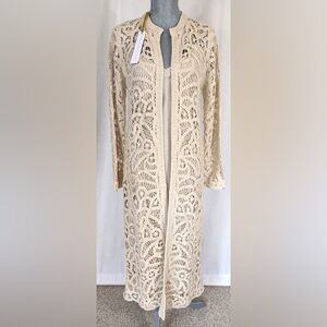 Beige Crochet Cardigan